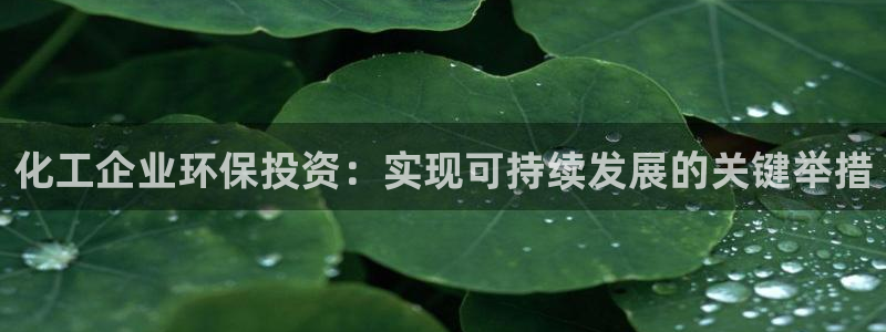亿万先生网址生：化工企业环保投资：实现可持续发展的关键举措