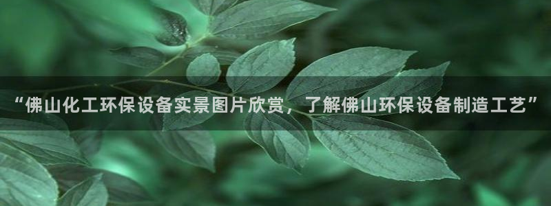 亿万先生手机网：“佛山化工环保设备实景图片欣赏，了解佛山环保设备制造工艺”