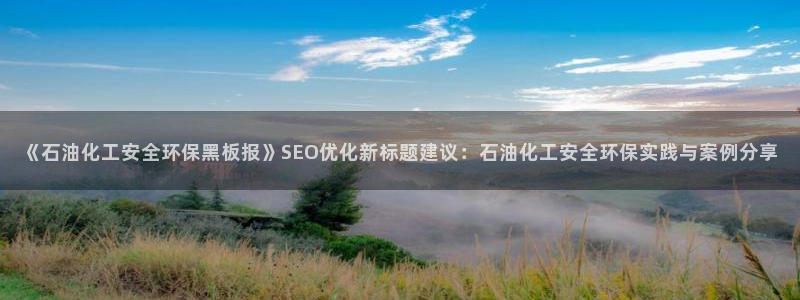 亿万网络科技有限公司ceo：《石油化工安全环保黑板报》SEO优化新标题建议：石油化工安全环保实践与案例分享