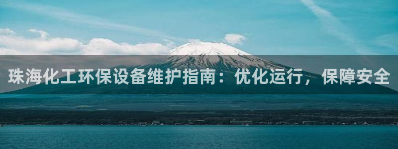 亿万首富游戏：珠海化工环保设备维护指南：优化运行，保障安全